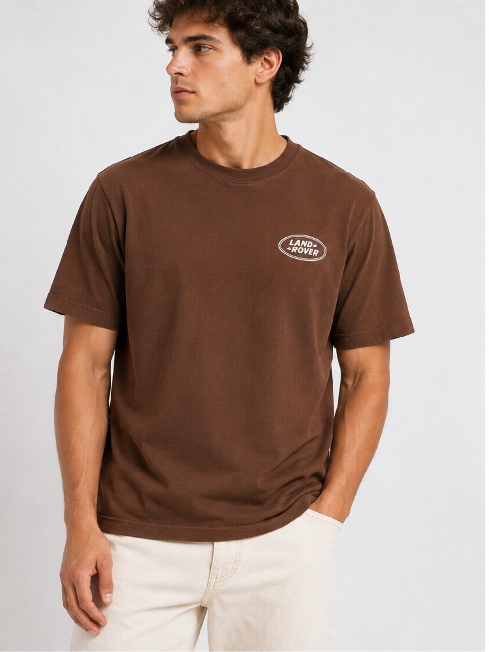 Landrover Pacsum Men's Short-Sleeve Logo Tee in Brown| XL